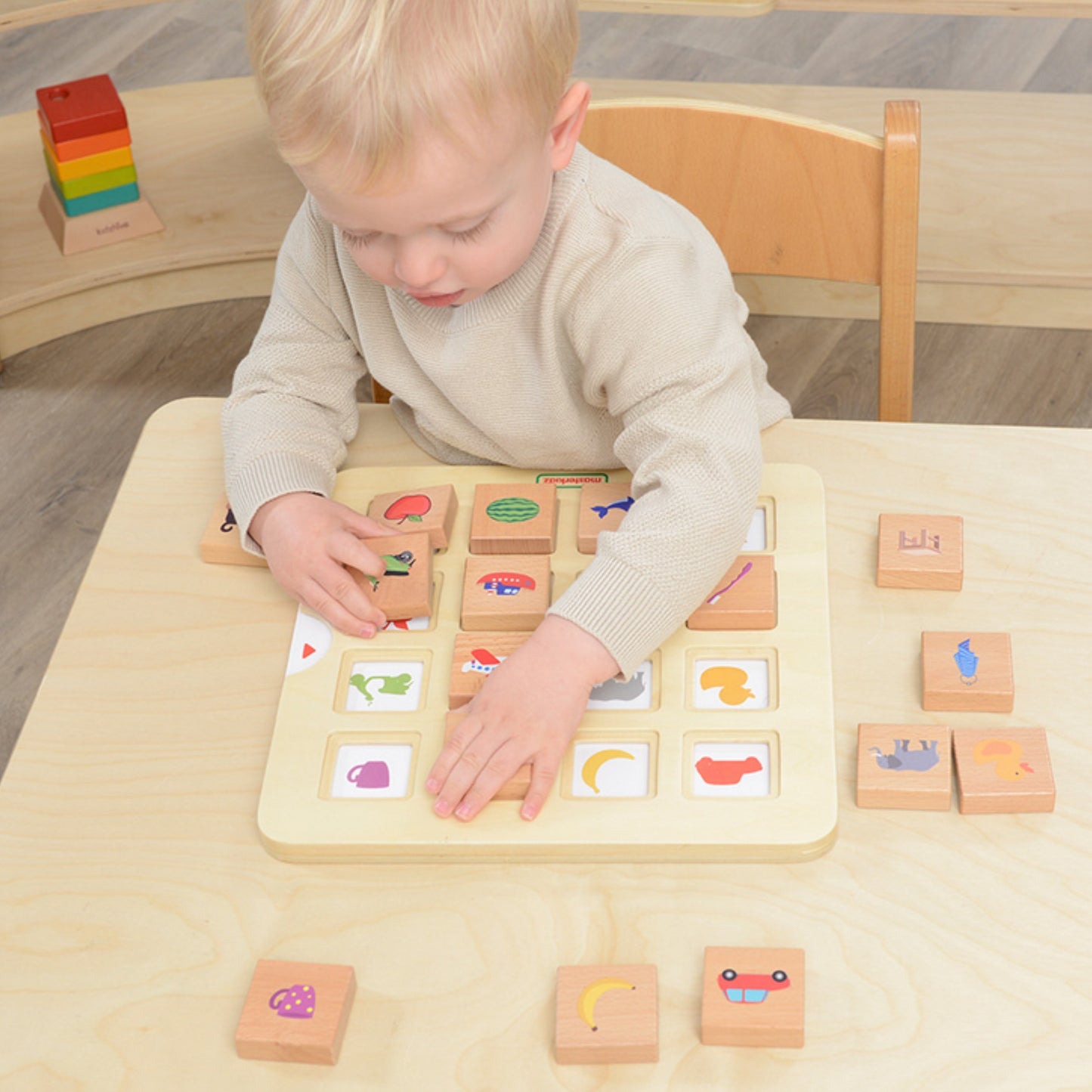 MASTERKIDZ Árnyékpárosító Montessori Játék – Fejlesztő Fa Párosító Játék 3 Éveseknek