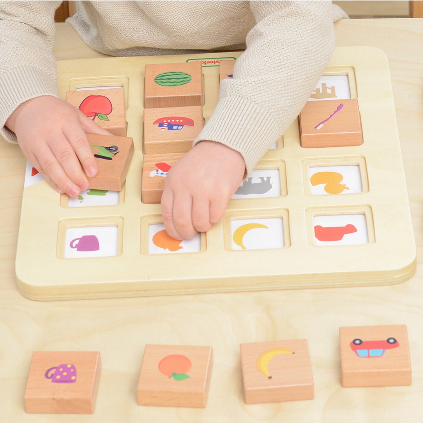 MASTERKIDZ Árnyékpárosító Montessori Játék – Fejlesztő Fa Párosító Játék 3 Éveseknek